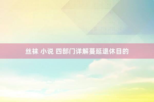 丝袜 小说 四部门详解蔓延退休目的