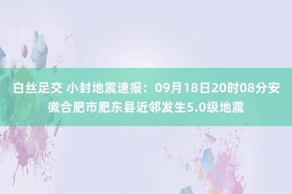 白丝足交 小封地震速报：09月18日20时08分安徽合肥市肥东县近邻发生5.0级地震