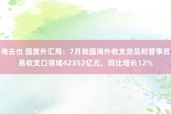 俺去也 国度外汇局：7月我国海外收支货品和管事贸易收支口领域42352亿元，同比增长12%