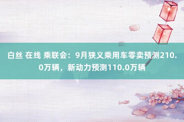 白丝 在线 乘联会：9月狭义乘用车零卖预测210.0万辆，新动力预测110.0万辆