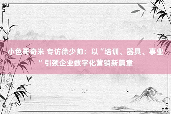 小色哥奇米 专访徐少帅：以“培训、器具、事业”引颈企业数字化营销新篇章