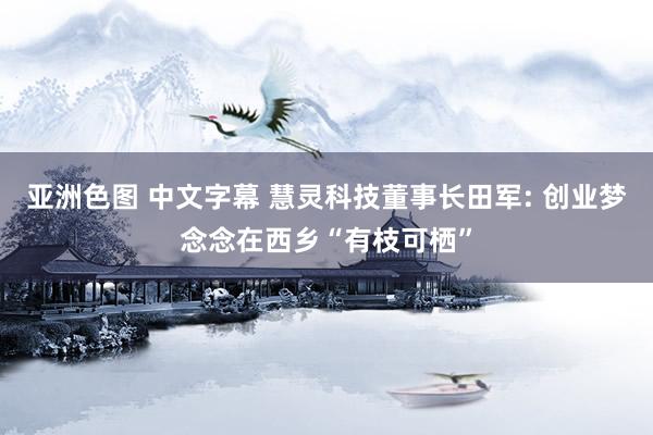 亚洲色图 中文字幕 慧灵科技董事长田军: 创业梦念念在西乡“有枝可栖”