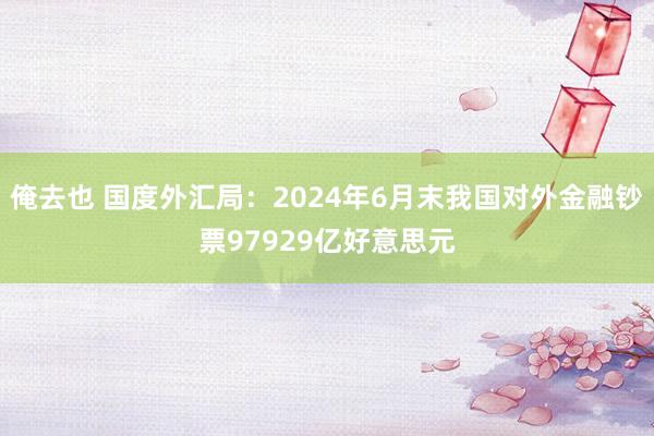 俺去也 国度外汇局：2024年6月末我国对外金融钞票97929亿好意思元