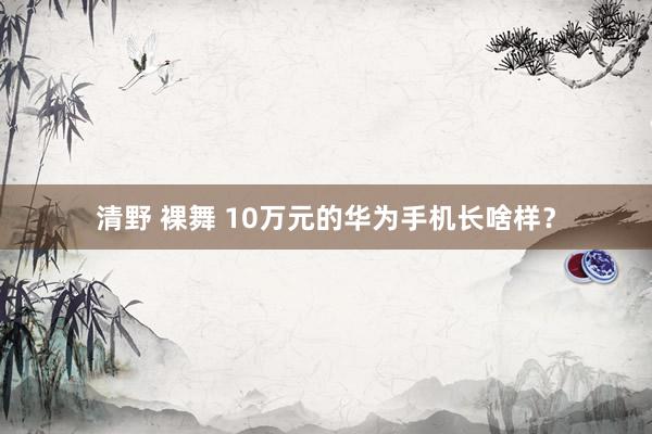 清野 裸舞 10万元的华为手机长啥样？