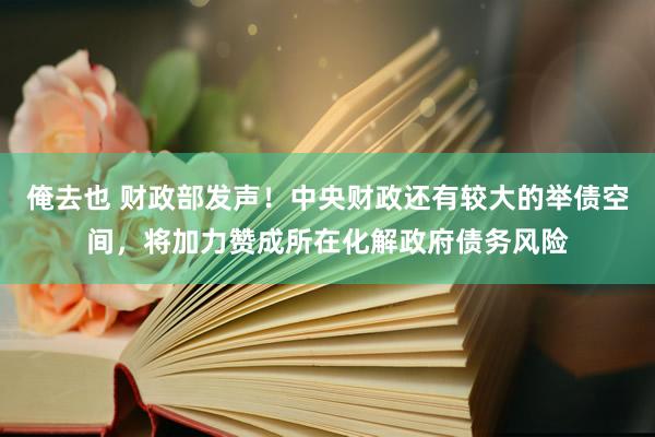 俺去也 财政部发声！中央财政还有较大的举债空间，将加力赞成所在化解政府债务风险