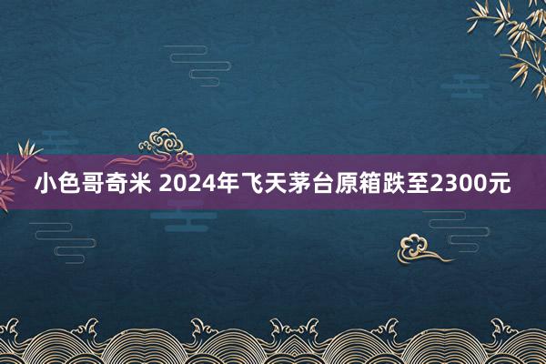 小色哥奇米 2024年飞天茅台原箱跌至2300元