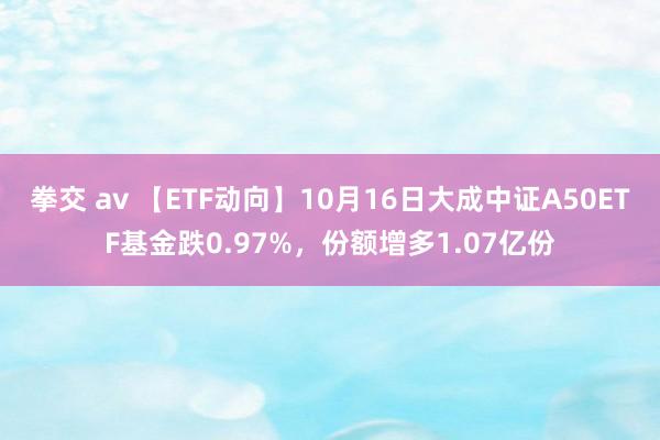 拳交 av 【ETF动向】10月16日大成中证A50ETF基金跌0.97%，份额增多1.07亿份