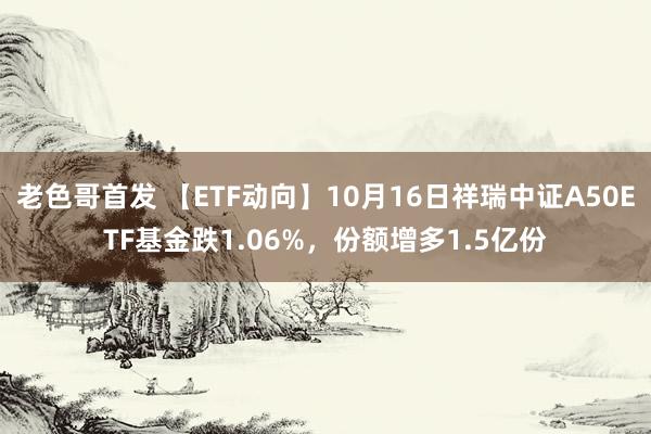 老色哥首发 【ETF动向】10月16日祥瑞中证A50ETF基金跌1.06%，份额增多1.5亿份