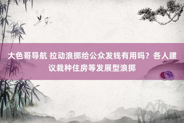 大色哥导航 拉动浪掷给公众发钱有用吗？各人建议栽种住房等发展型浪掷