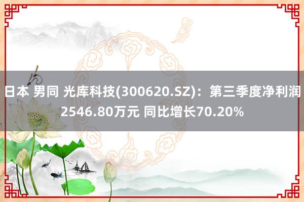 日本 男同 光库科技(300620.SZ)：第三季度净利润2546.80万元 同比增长70.20%