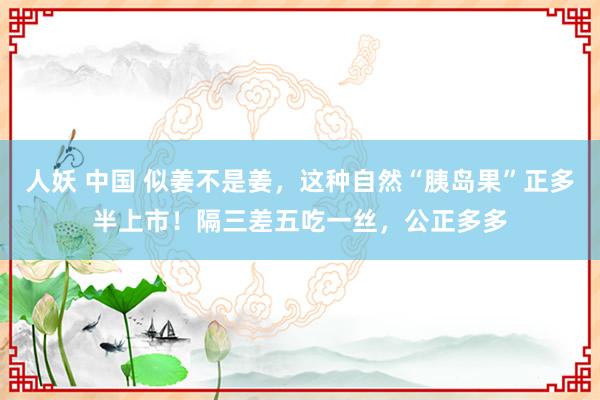 人妖 中国 似姜不是姜，这种自然“胰岛果”正多半上市！隔三差五吃一丝，公正多多