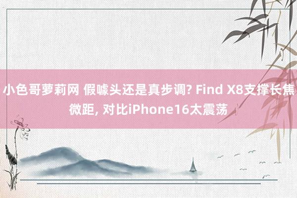 小色哥萝莉网 假噱头还是真步调? Find X8支撑长焦微距， 对比iPhone16太震荡