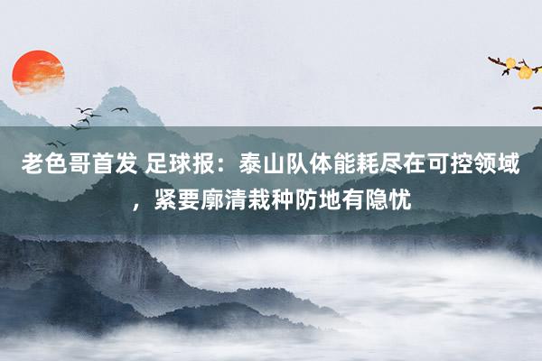 老色哥首发 足球报：泰山队体能耗尽在可控领域，紧要廓清栽种防地有隐忧