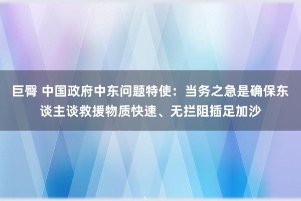 巨臀 中国政府中东问题特使：当务之急是确保东谈主谈救援物质快速、无拦阻插足加沙