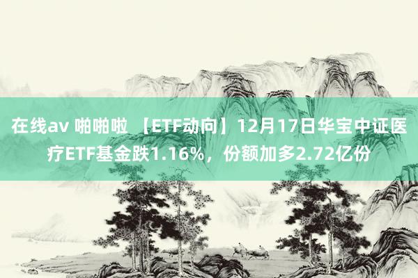 在线av 啪啪啦 【ETF动向】12月17日华宝中证医疗ETF基金跌1.16%，份额加多2.72亿份