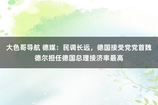 大色哥导航 德媒：民调长远，德国接受党党首魏德尔担任德国总理接济率最高