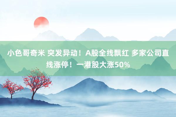 小色哥奇米 突发异动！A股全线飘红 多家公司直线涨停！一港股大涨50%