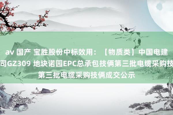 av 国产 宝胜股份中标效用：【物质类】中国电建江西电建公司GZ309 地块诺园EPC总承包技俩第三批电缆采购技俩成交公示