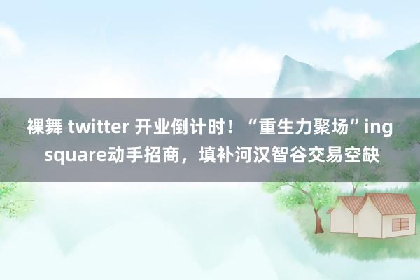 裸舞 twitter 开业倒计时！“重生力聚场”ing square动手招商，填补河汉智谷交易空缺