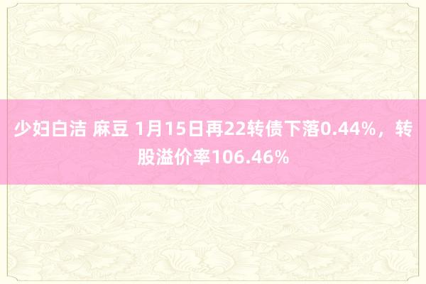 少妇白洁 麻豆 1月15日再22转债下落0.44%，转股溢价率106.46%