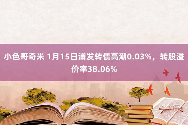 小色哥奇米 1月15日浦发转债高潮0.03%，转股溢价率38.06%